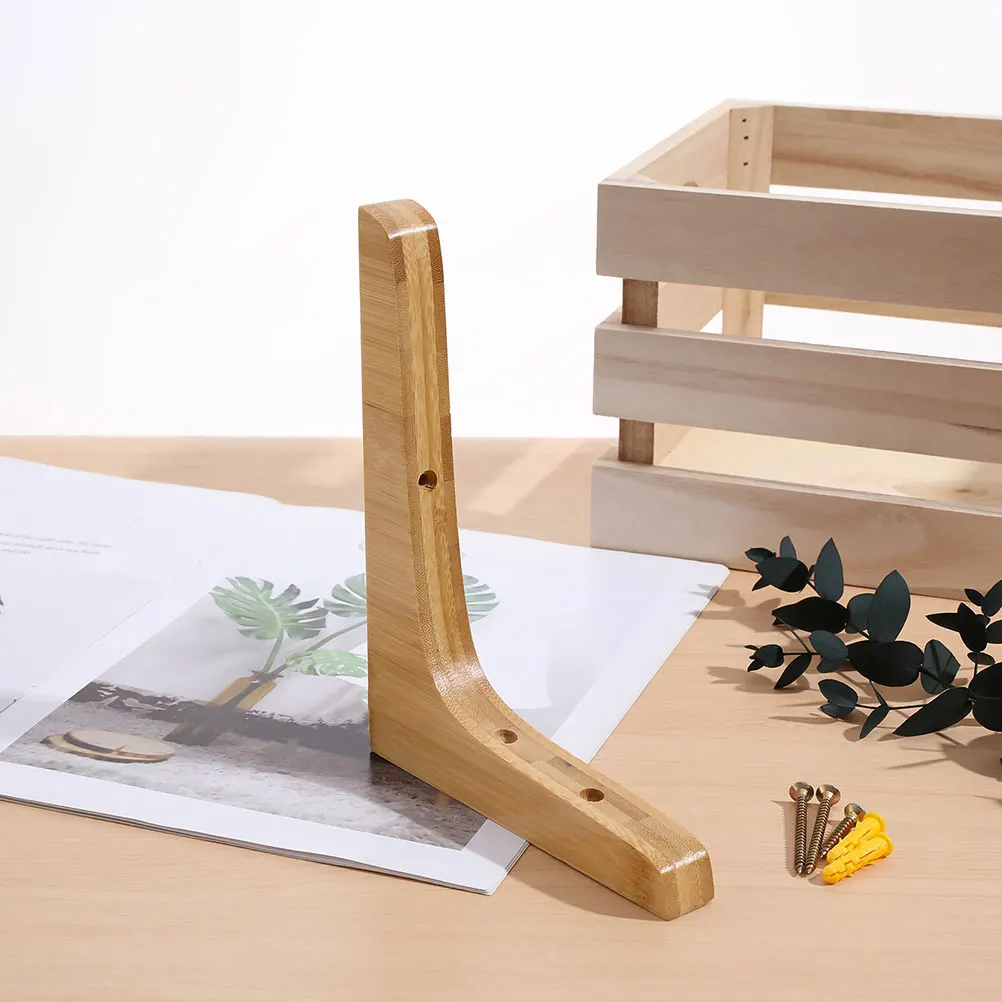 

2pcs Triangle Solid Wood Wall Brackets Mounted Heavy Wall Mounted Angle Bracket Duty Corner Support Storage Rack