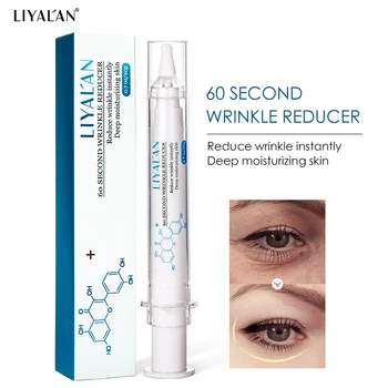 LIYALAN 60 secondes Lifting instantané visage crème pour les yeux rides lisses ridules raffermissant de la peau éclaircir les cernes sac pour les yeux sous la crème