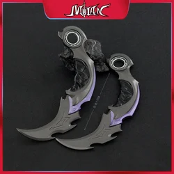 6.7inch Valorant 2.0 Karambit Knife Melee Reaver Weapon Uncut Safe Alloy Model Restoration Katana Swords Claw Knive for Boys Toy