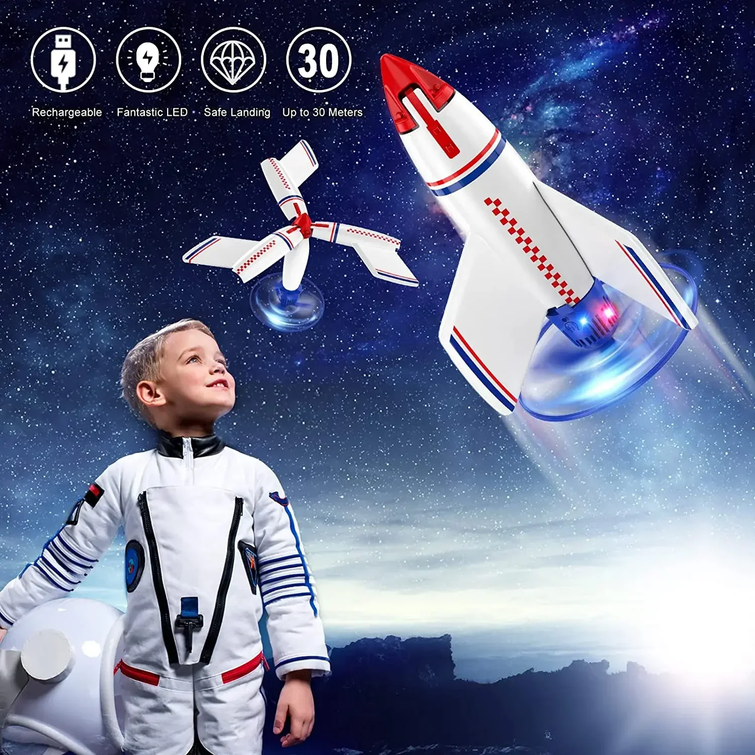 Rocket Launcher for Kids Electric Motorized Air Rocket Toy Outdoor Rocket Toy for Kids Ages 8-12 Gift for Kids Boys