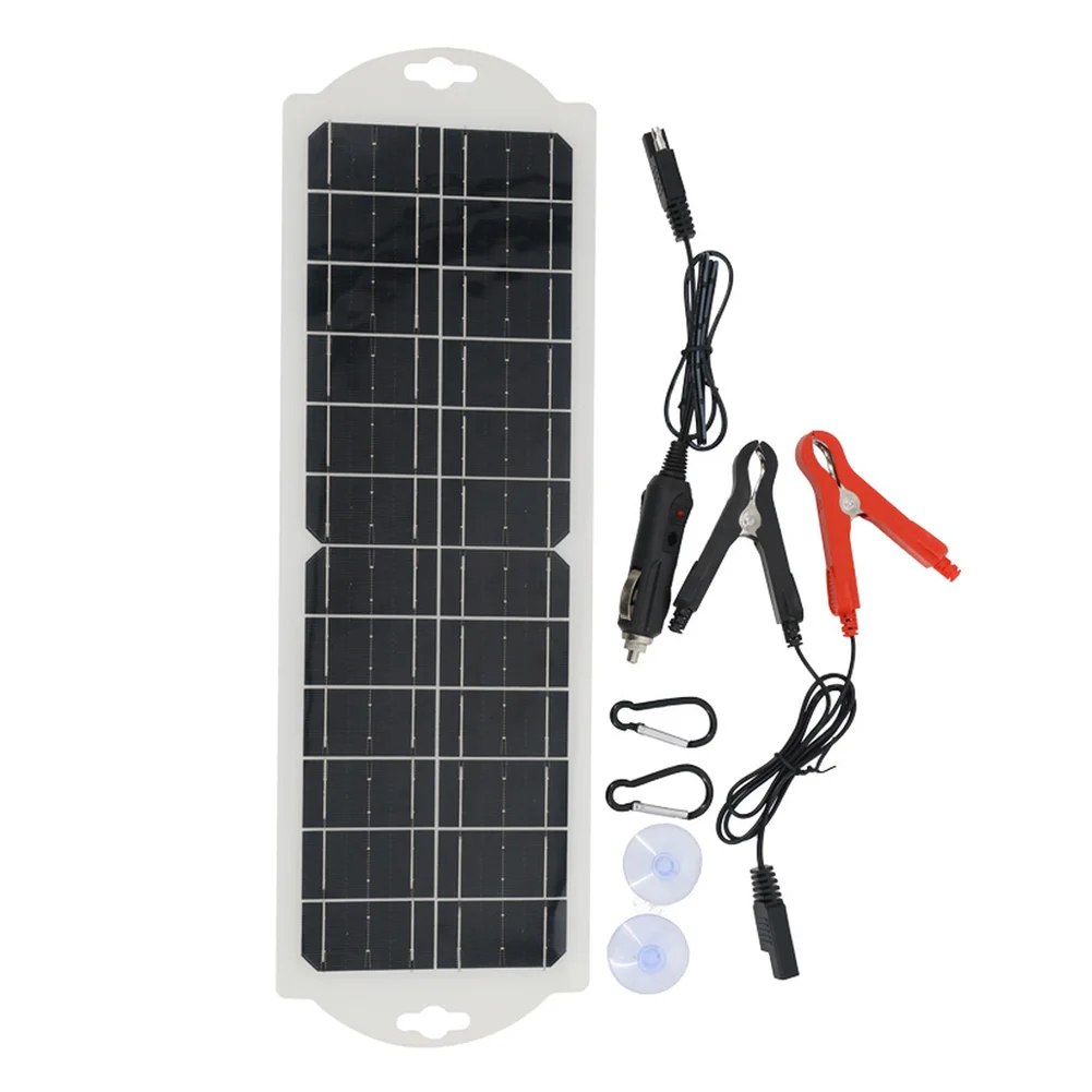 10W 12V Monocrystalline Solar Panel Charger with High Efficiency 23% Conversion Rate for All Weather Conditions