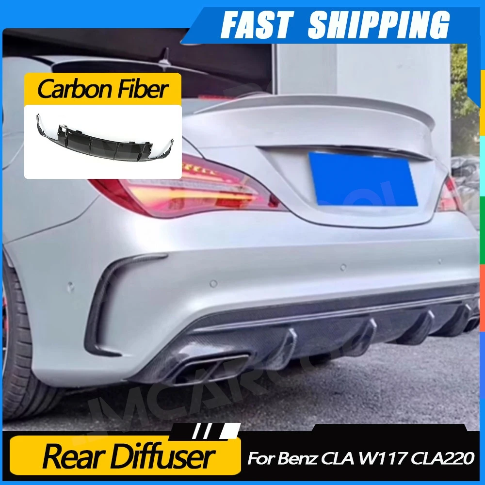

Карбоновый задний диффузор-накладка на бампер для Mercedes-Benz CLA-Class W117 CLA180 CLA200 CLA250 CLA260 CLA45 AMG 2016-2018
