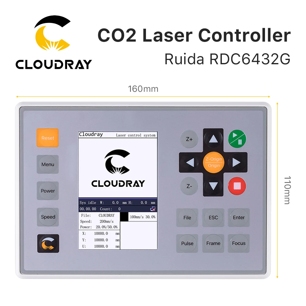 Imagem -03 - Clouday-ruida Rdc6432 Co2 Sistema Controlador Laser para Gravação a Laser Máquina de Corte Substituir Awc708s 6442s Leetro