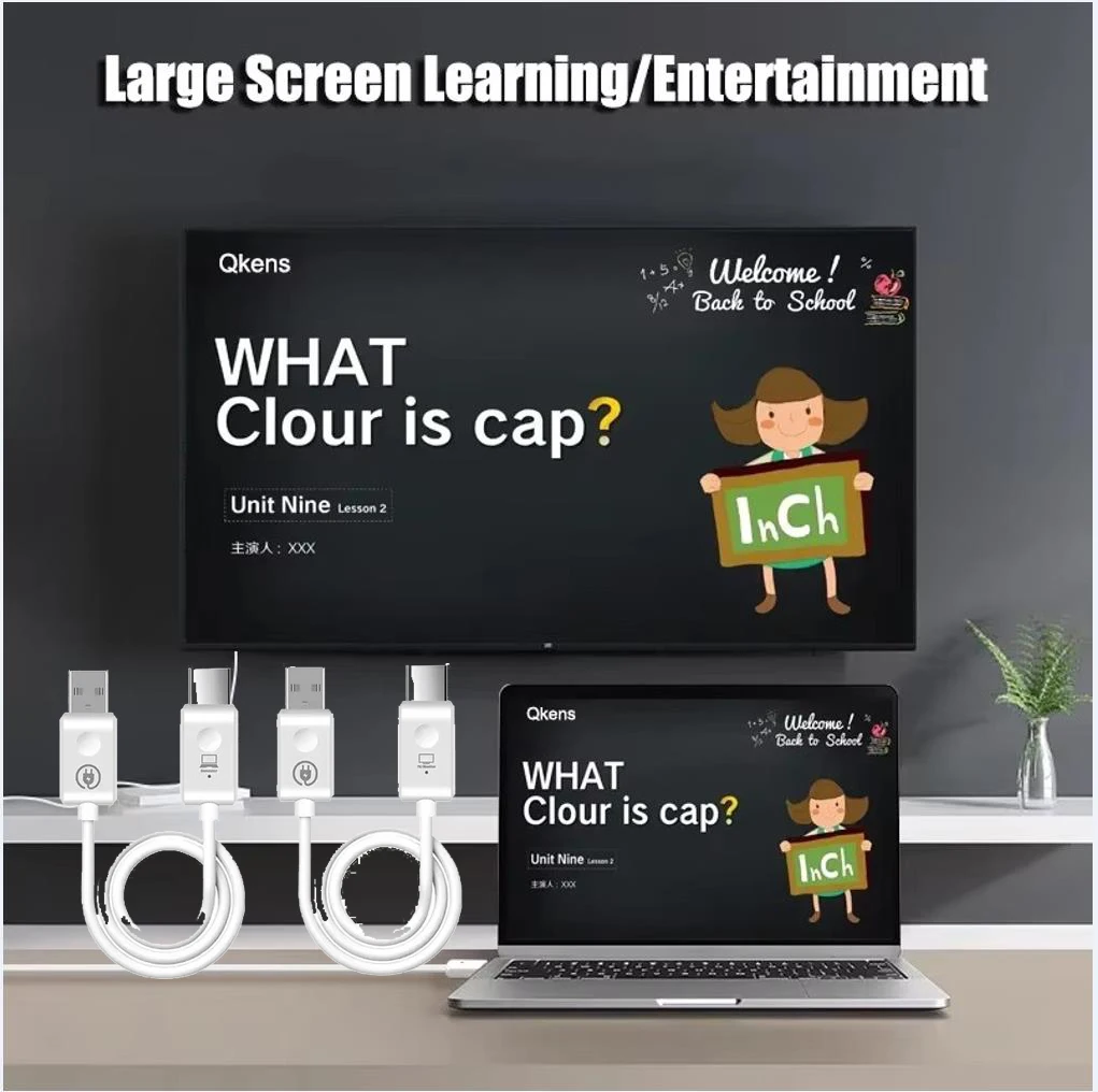 

30m Type C Wireless HDMI Video Transmitter and Receiver Extender USB Share Cable for IPhone 15 Camera Laptop PC To TV Projector