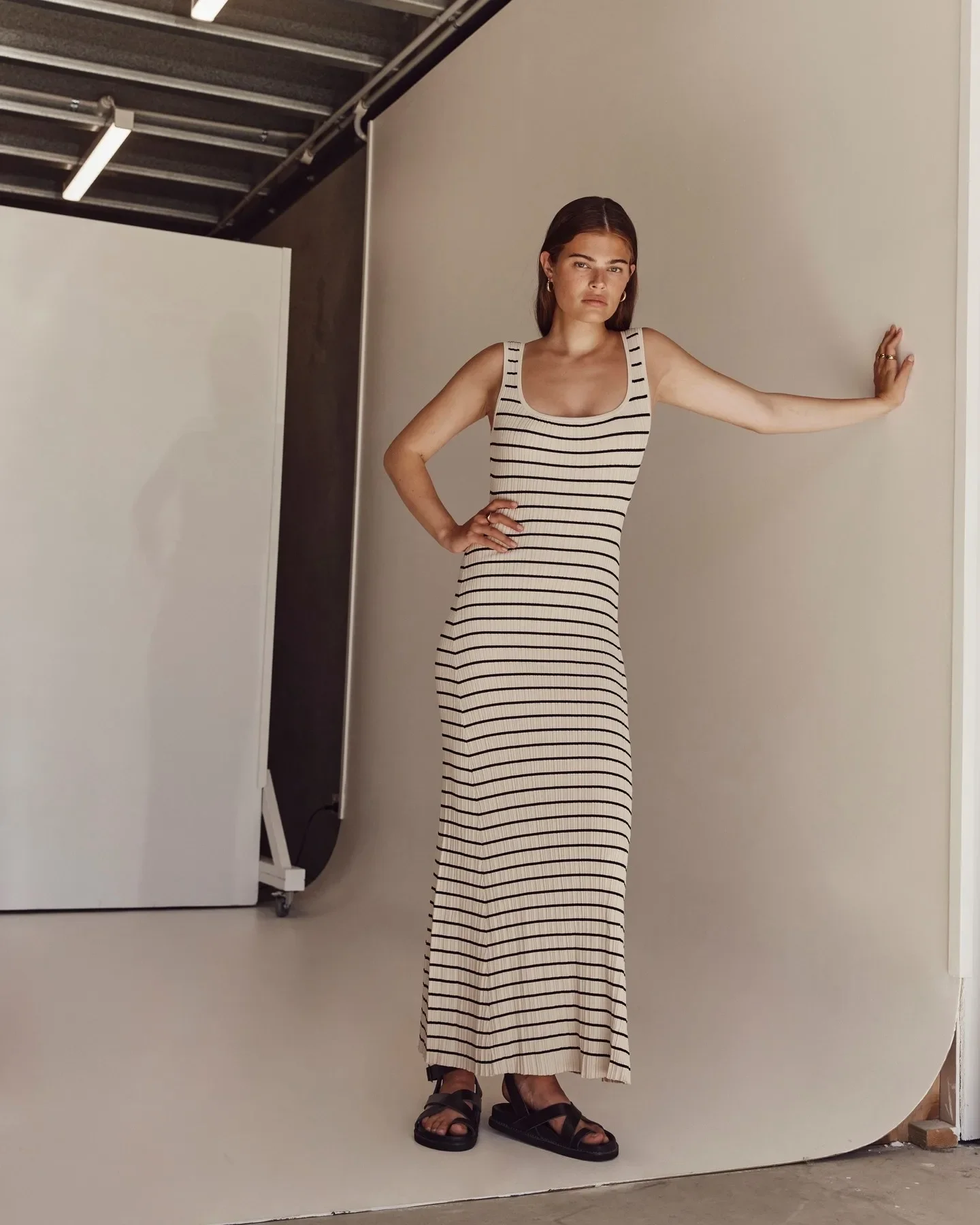 

Beach Vacation Women Clothing Long Dress Elegant Striped Sundress Maxi Dresses for Women Camisole Sexy Bodycon Dress Vestidos