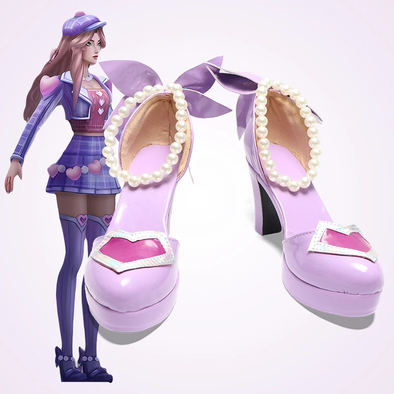 

LOL Heartache & Heartthrob Caitlyn обувь для косплея LOL ко Дню святого Валентина новая кожа женская обувь для косплея Хэллоуин