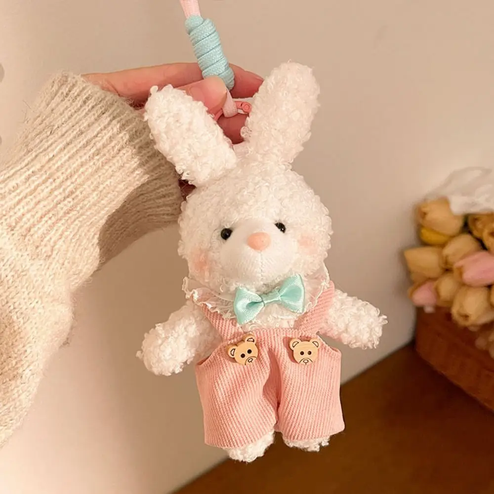Elegante ciondolo in peluche con orso appeso, morbido e carino, portachiavi con bambola di peluche, cartone animato, peluche, coniglio, portachiavi per ragazze, uso quotidiano