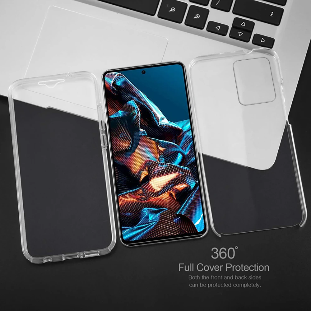 pocco X5Pro Fundas 360 Silicon TPU Front + PC Back Case For Xiaomi Poco X5 x 5 Pro Double Transparent Protection Full Body Cover