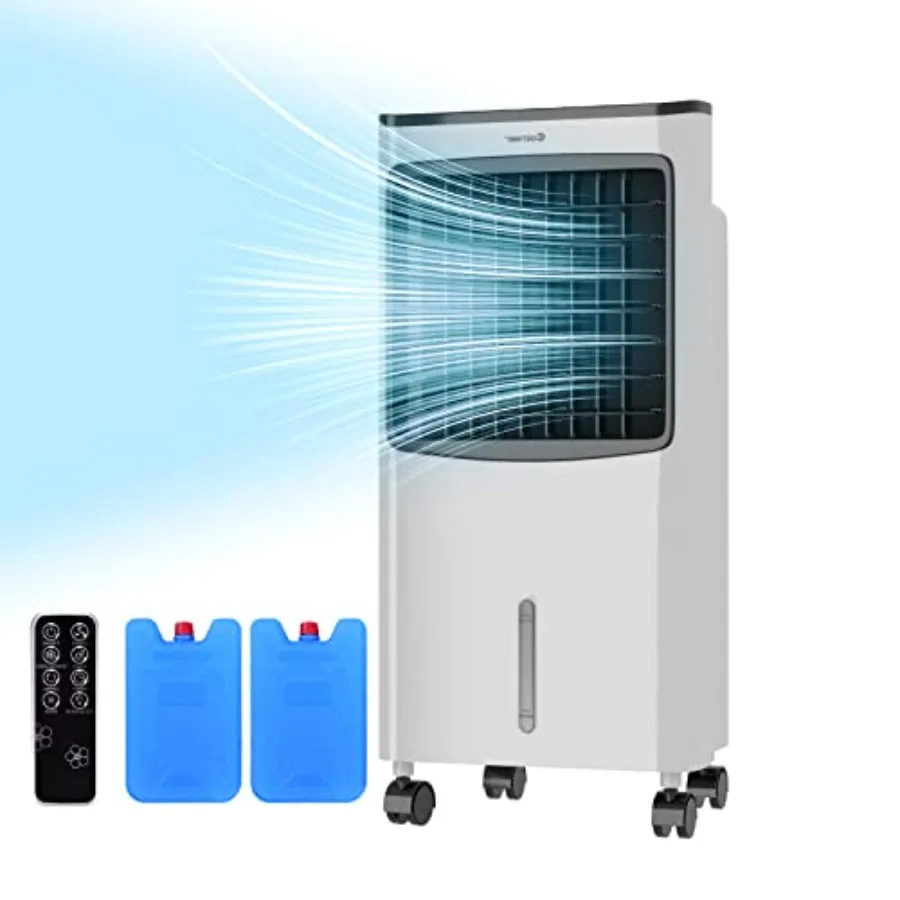 3IN1 Evaporative Air Cooler with Wide Oscillation Humidifier Function Remote Control 2 Ice Packs 2.1 Gallons Water Tank Portabl
