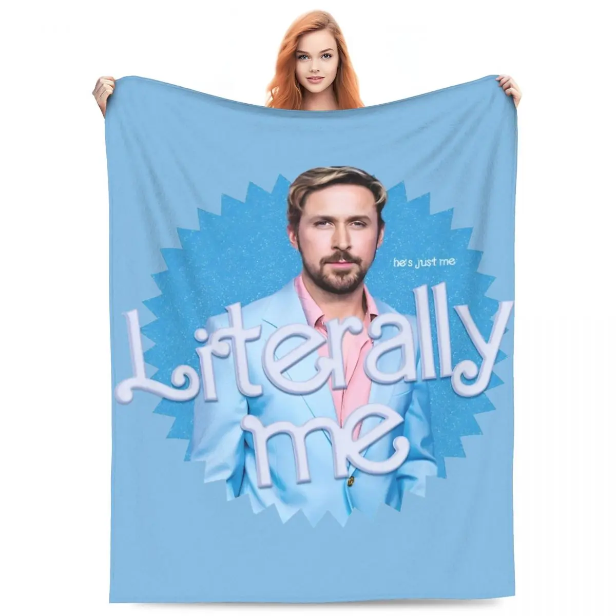 

Ken Is Literally Ryan Gosling Blanket Flannel Autumn/Winter Portable Super Warm Throw Blankets for Home Travel Plush Thin Quilt