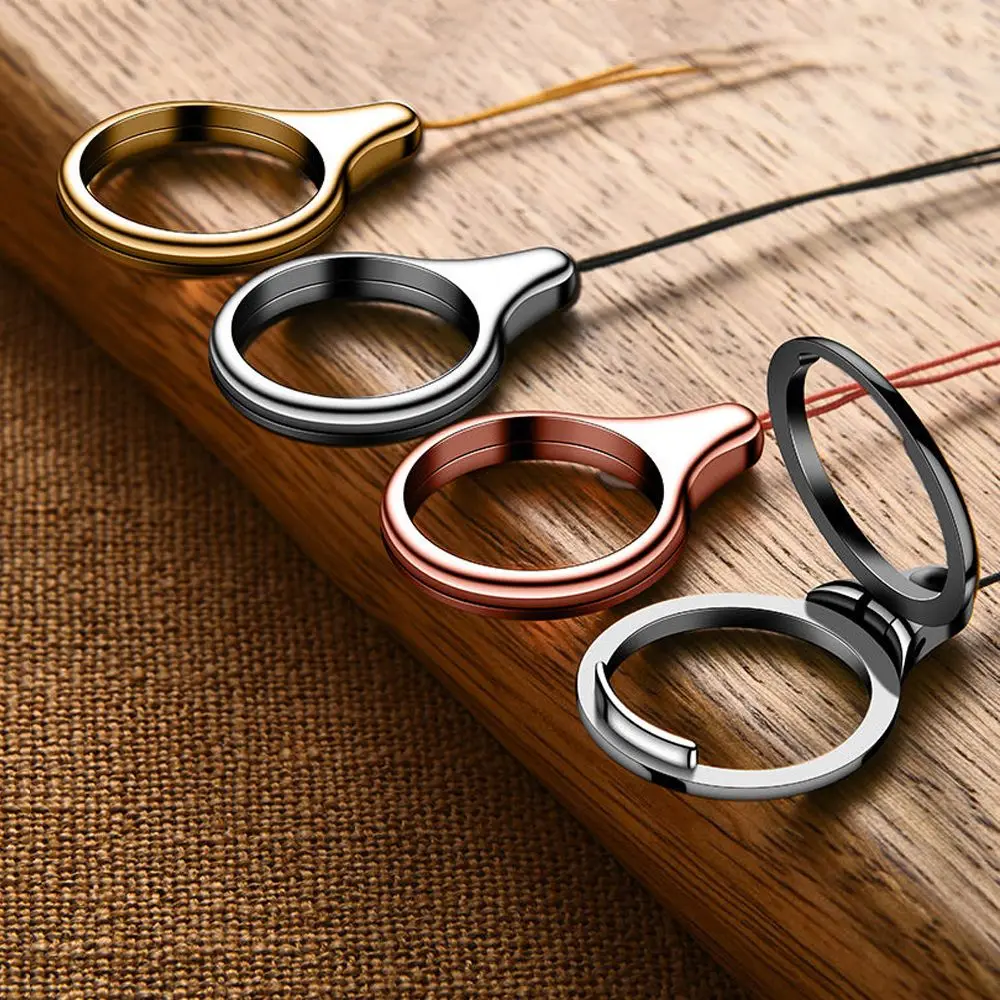 For Mobile Phone Ring Hang Rope 360 Degree Finger Ring Lanyard Mobile Holder Metal Stand Mobile Phone Straps