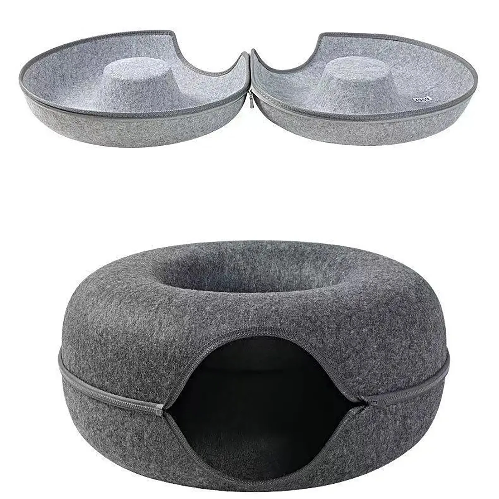 Donut Cat Bed Pet Cat Tunnel Interactive Game Toy Cat Bed Dual-use Indoor Toy Kitten Sports Equipment Cat Training Toy Cat House