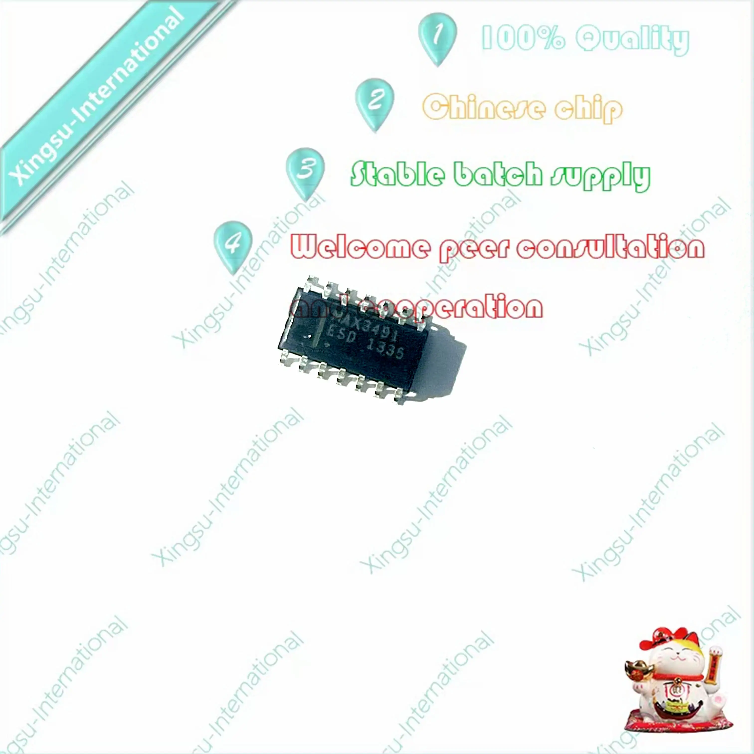 1PCS/ Piece MAX3491ESD+T 10MBps Line RS-422 RS-485 Interface Differential Receiver
