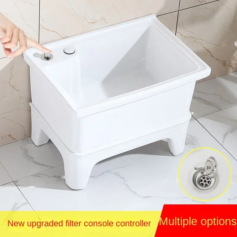 Balcony Wash Basin Mop Pool Integrated Small Size Light Luxury Outdoor Courtyard Home Movable