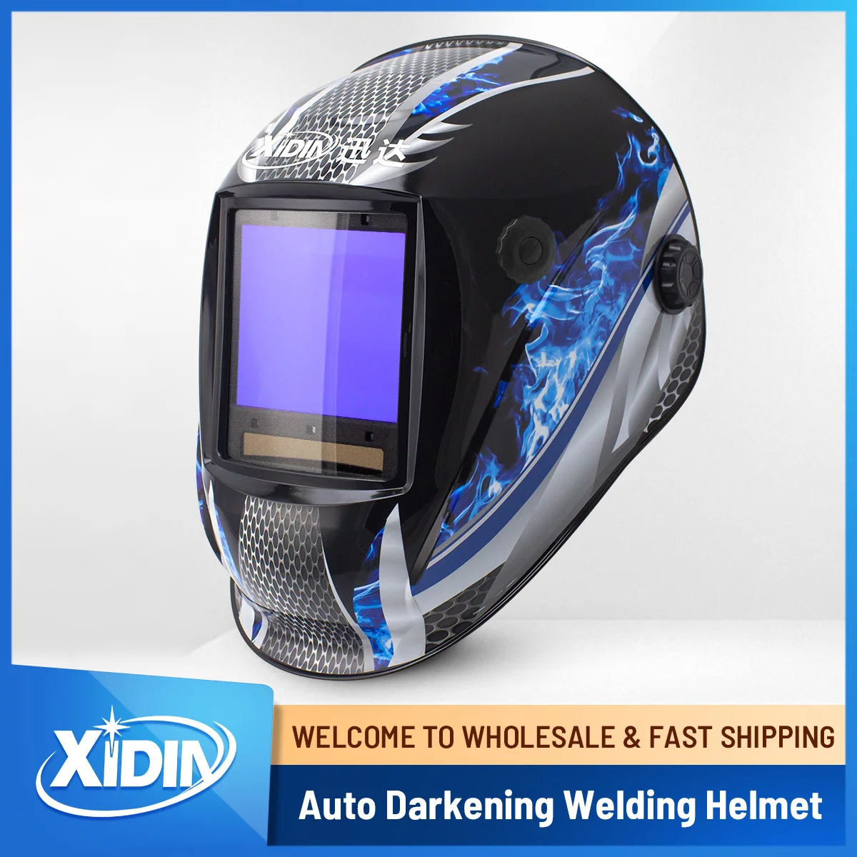 Welding Helmet Auto Darkening 1/1/1/1 Top Optical Clarity Wide Shade 3-14 for TIG MIG ARC Weld Plasma Cut Grinding(LH A9 999D)