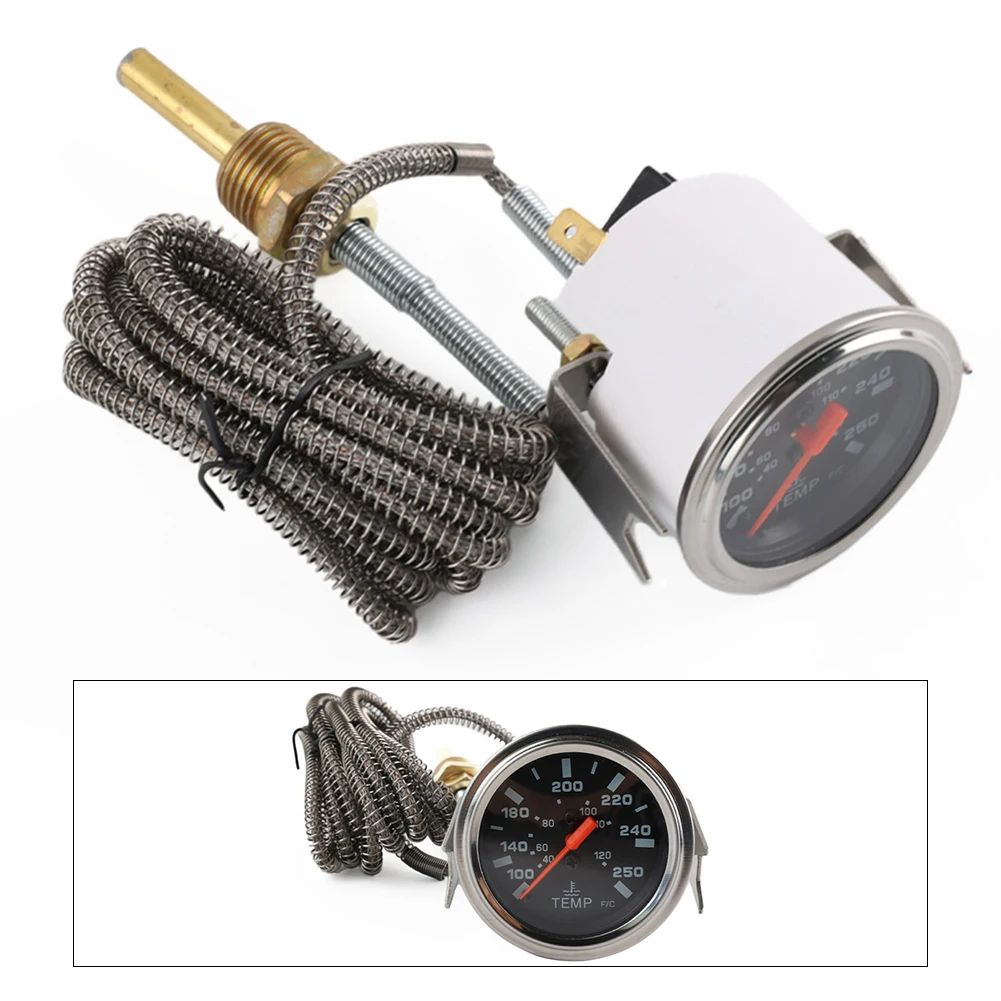 

52mm Gauge 12V Temperature Gauge Robust Construction Straightforward Installation Clear Visibility Dial Engine Maintenance