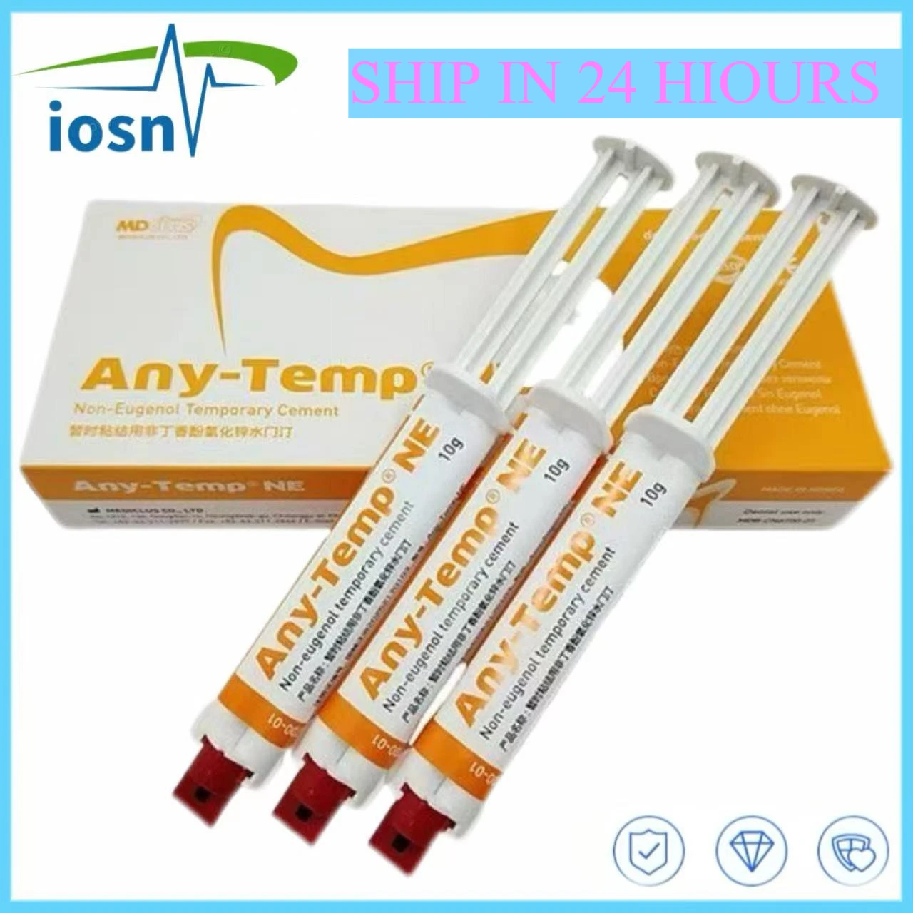 Adhesivo Dental Temporal de 10g/tubo, Sin Eugenol, Cemento de Óxido de Zinc e Ionomero de Vidrio, Adhesivo para Coronas Temporales, Materiales de Relleno Dental