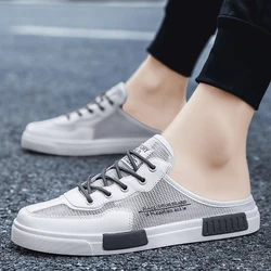 Zapatos transpirables con cordones para hombre, calzado cómodo con parte inferior plana y medio remolque, para exteriores, novedad de 2023