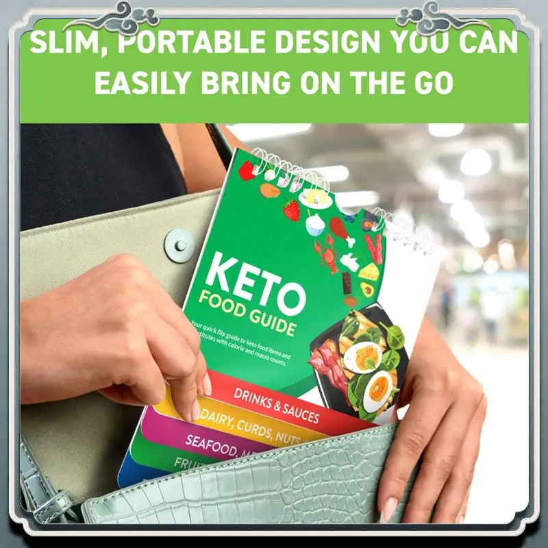 كتيب مغناطيسي لورقة الغش من كيتو - مجموعة أدوات تخطيط قائمة الطعام كيتو للمبتدئين والدمى - مجموعة أدوات تخطيط قائمة الطعام المغناطيسية من كيتو