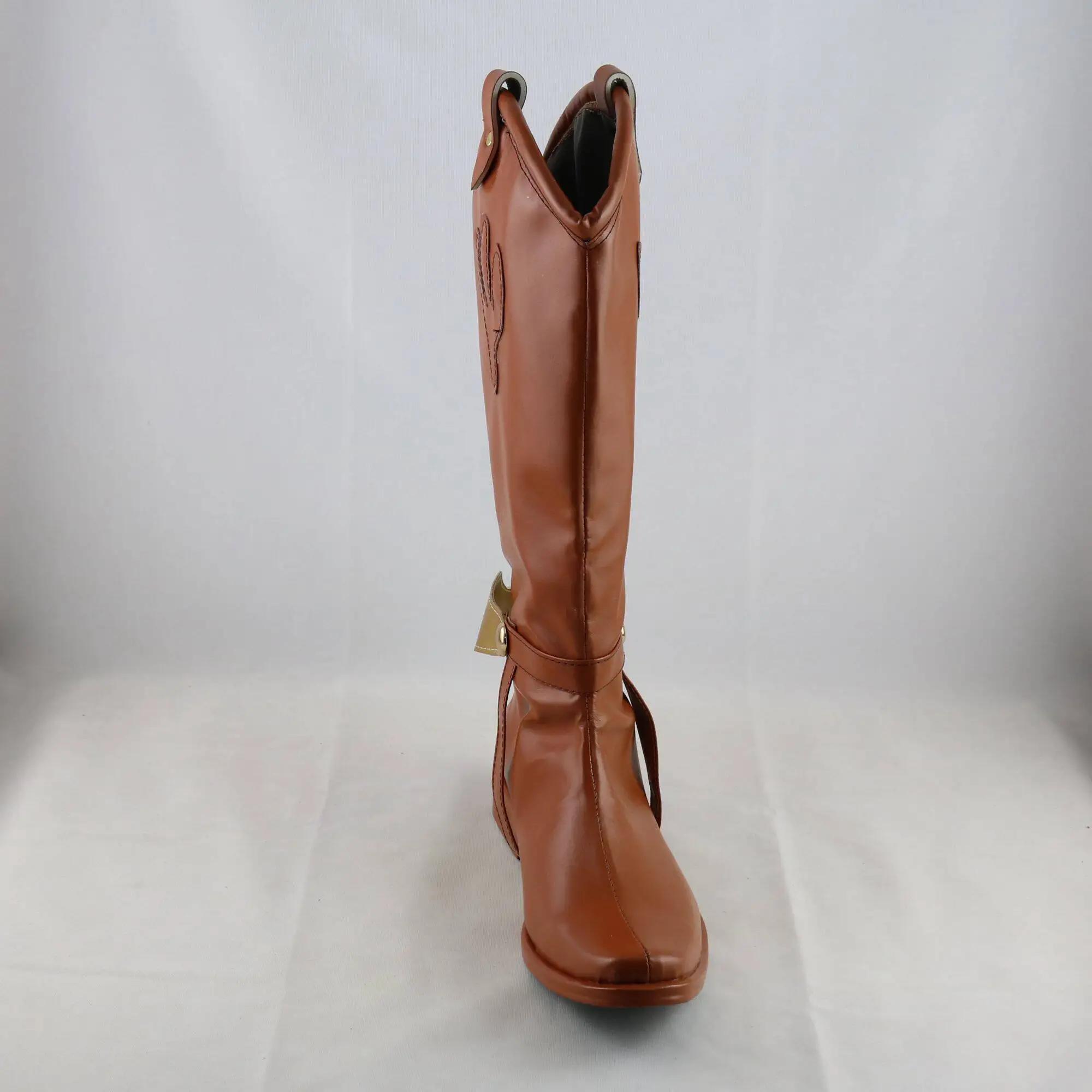 Cartoon Anime Andy Davies's Toy Woody Cosplay Shoes Brown Leather Cowboy Boots For Men Women Halloween Party Costume Shoes