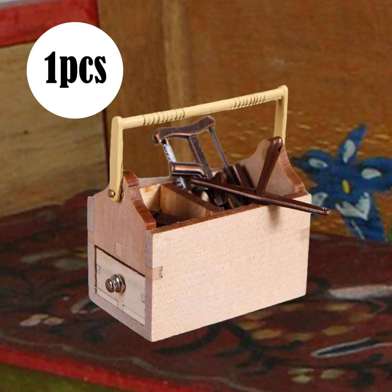 Caja de herramientas para casa de muñecas, modelo de escena en miniatura, caja de herramientas en miniatura, accesorios para fotos de niños, colecciones DIY 1:12, accesorios para casa de muñecas