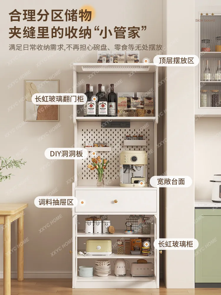 Practical wooden dining side cabinet integrated wall high cabinet modern simple living room cupboard