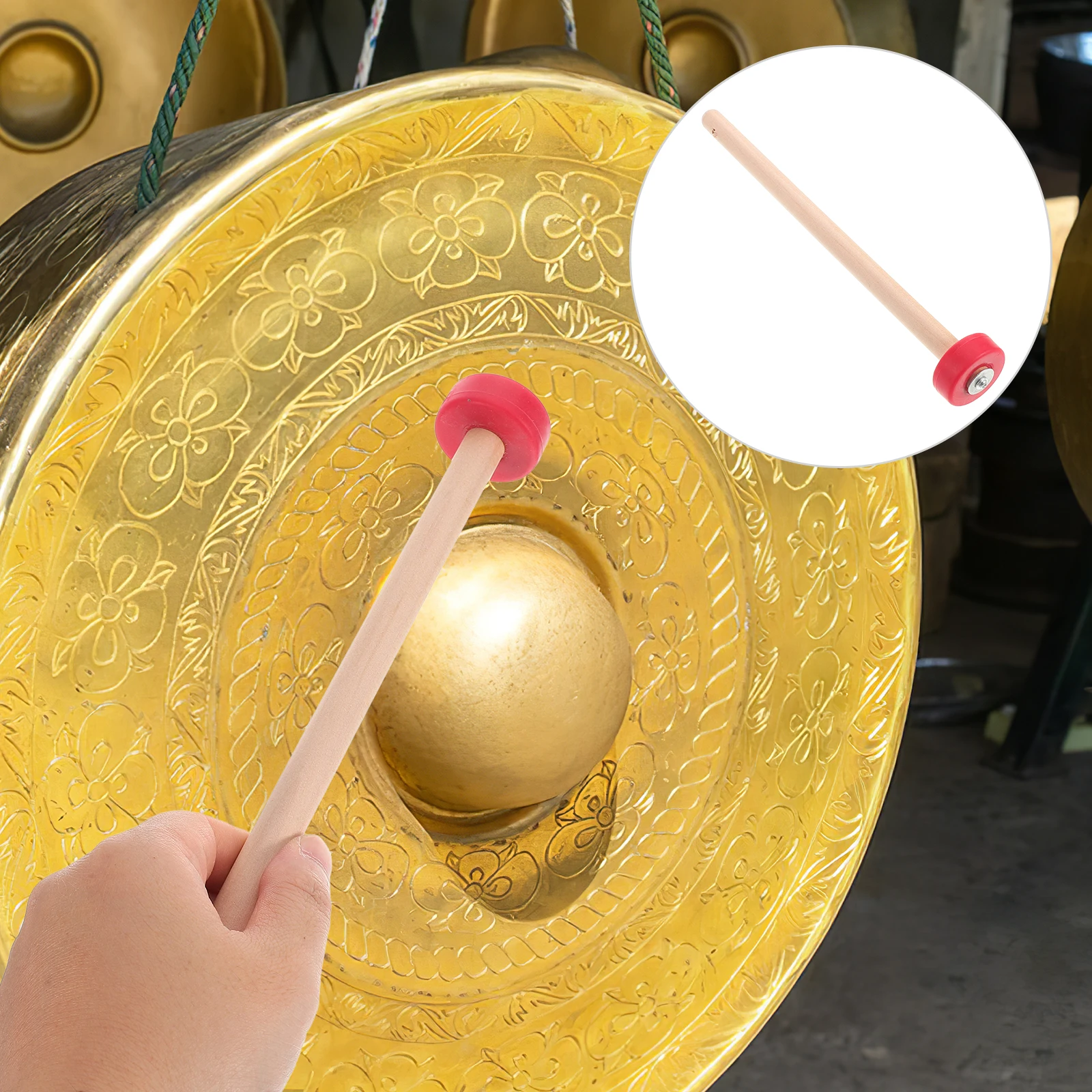 

Solid Wooden Hammer Bass Mallets Exercise Drum Rods Chinese Gong Band Musical Accessories Sticks Kids Instrument