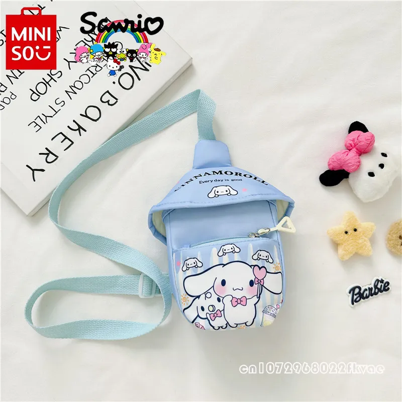 MINISO New Children's Waist Bag Fashionable and High Quality Women's Crossbody Bag Cartoon Versatile Portable Sports Storage Bag