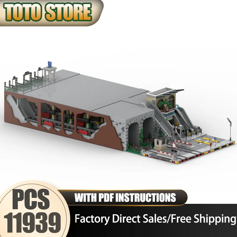

City Street View Model Moc Building Blocks Subway Station and Mall Model Technology Brick Assembly Construction Toy Holiday