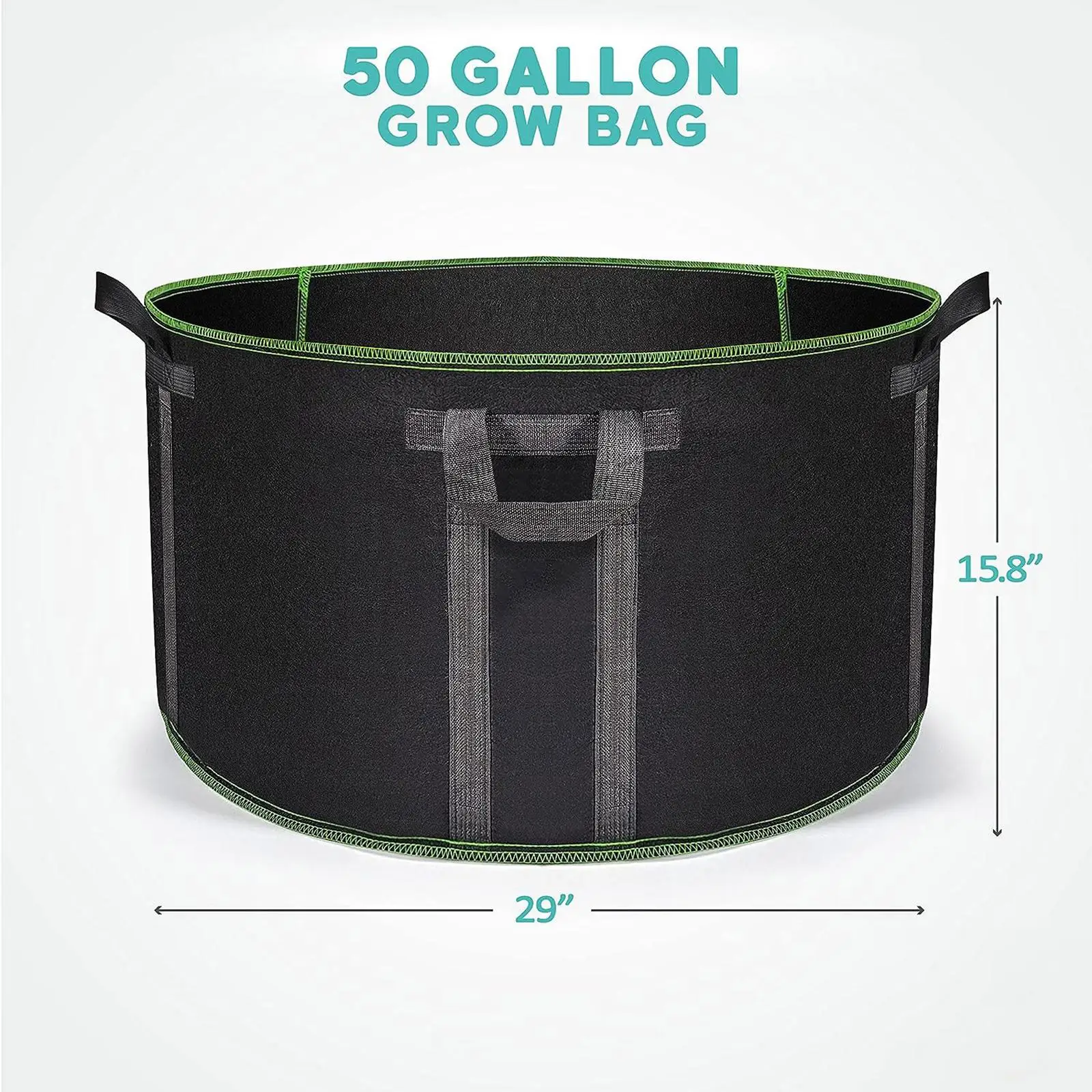 

75x40cm Grow Bag Plant Container Pot Garden Planter with 4 Handles