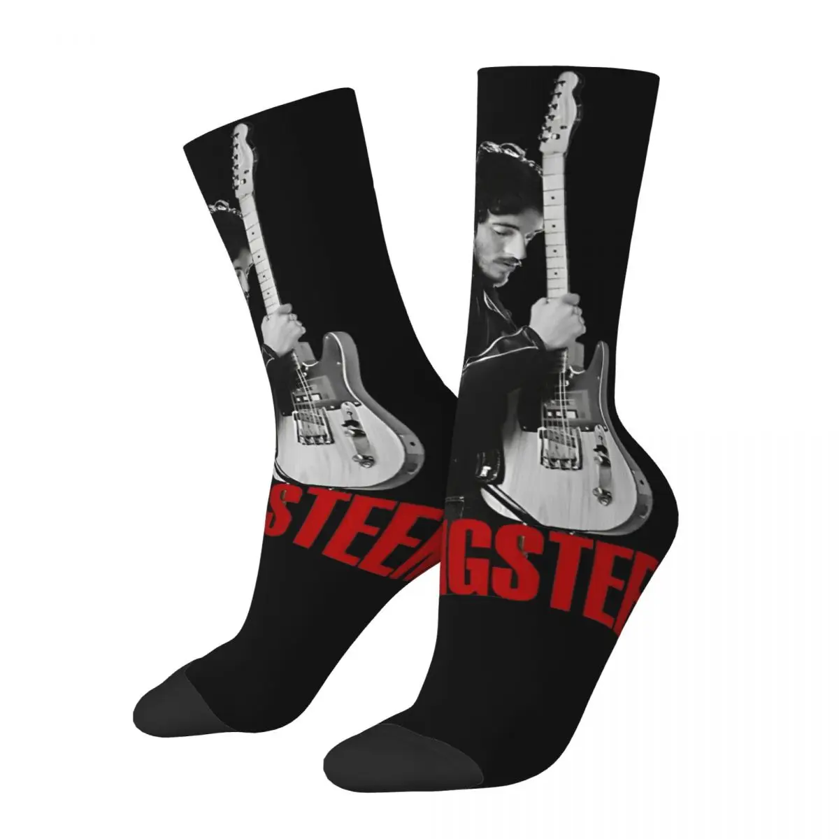 

Cool Vintage Bruce Springsteen Cool Singer Theme Design Print Socks Merch All Seasons Soft Crew Socks Sweat Absorbing