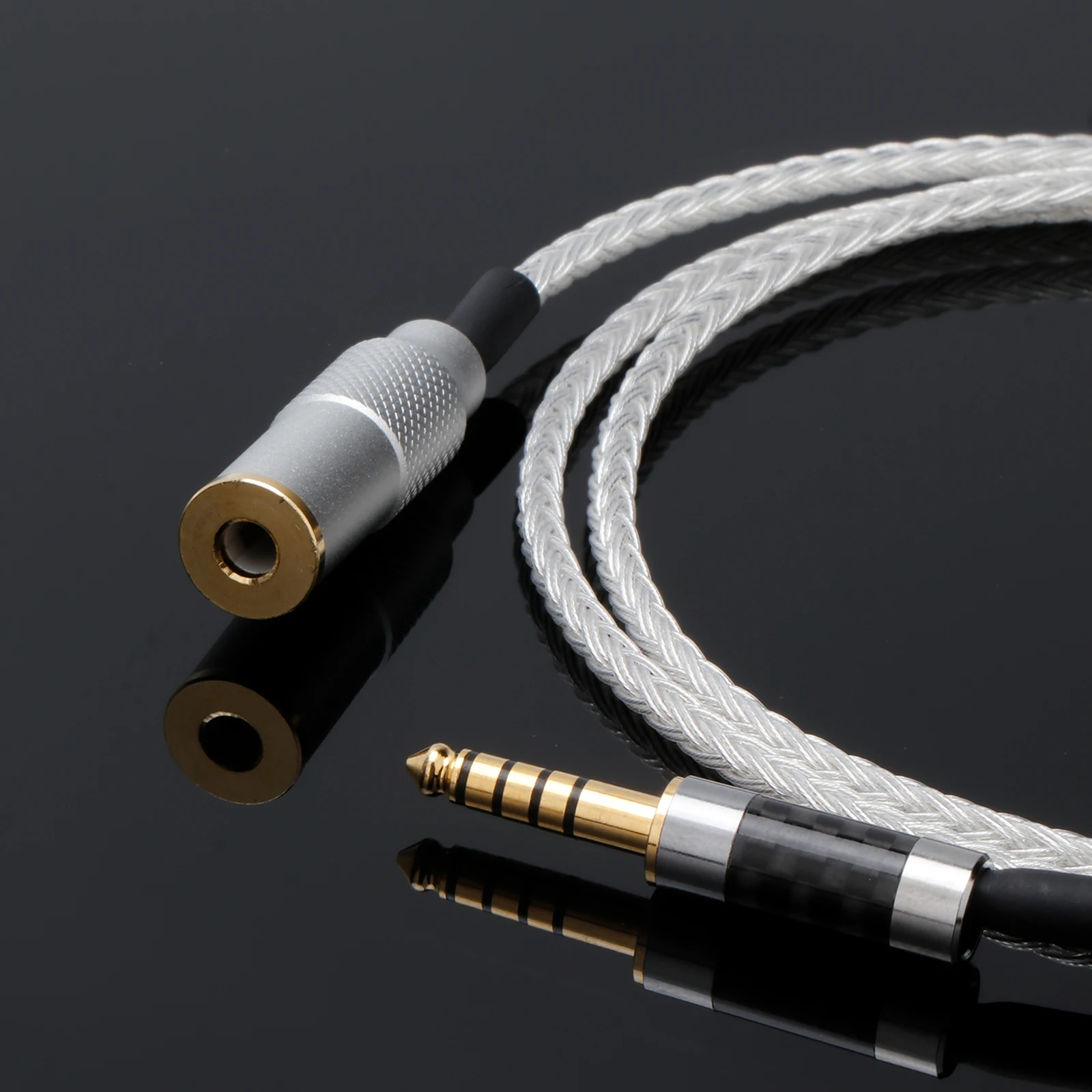 16 Core High-end OCC Silver Plated Headphone Earphone Extension Cable for XLR 2.5mm 3.5mm 6.5mm 4.4mm male to 4.4mm female HiFi