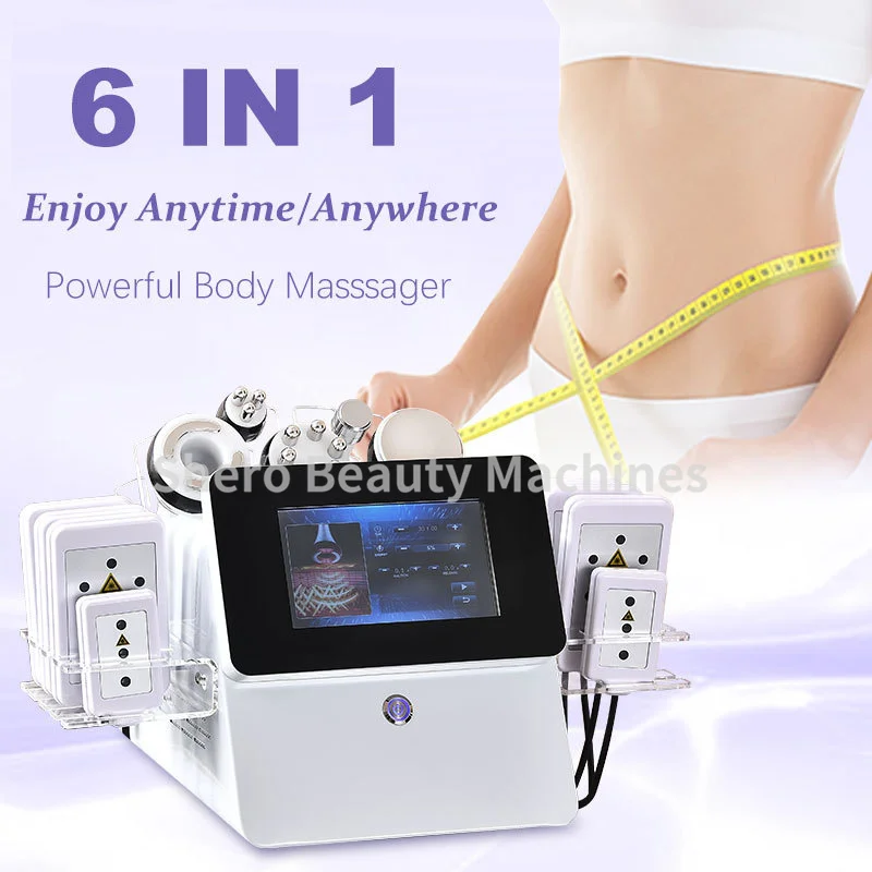 New 6 In 1 Ultrasound 40k Cavitation Weight Loss Machine Lipo Laser Vacuum Anti Cellulite Body Slimming Sculpting Machine