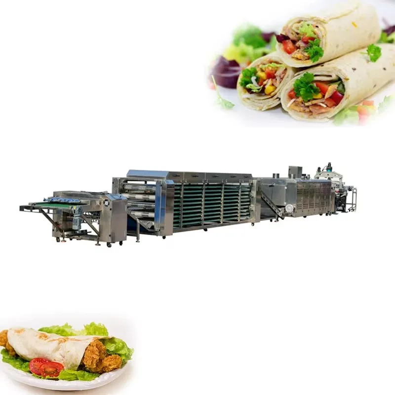 Línea de Producción Automática de Alta Eficiencia para Tortillas de Harina, Pan Pita y Pan Árabe, Comercial, SUS304, 6 y 12 Pulgadas, Personalizable
