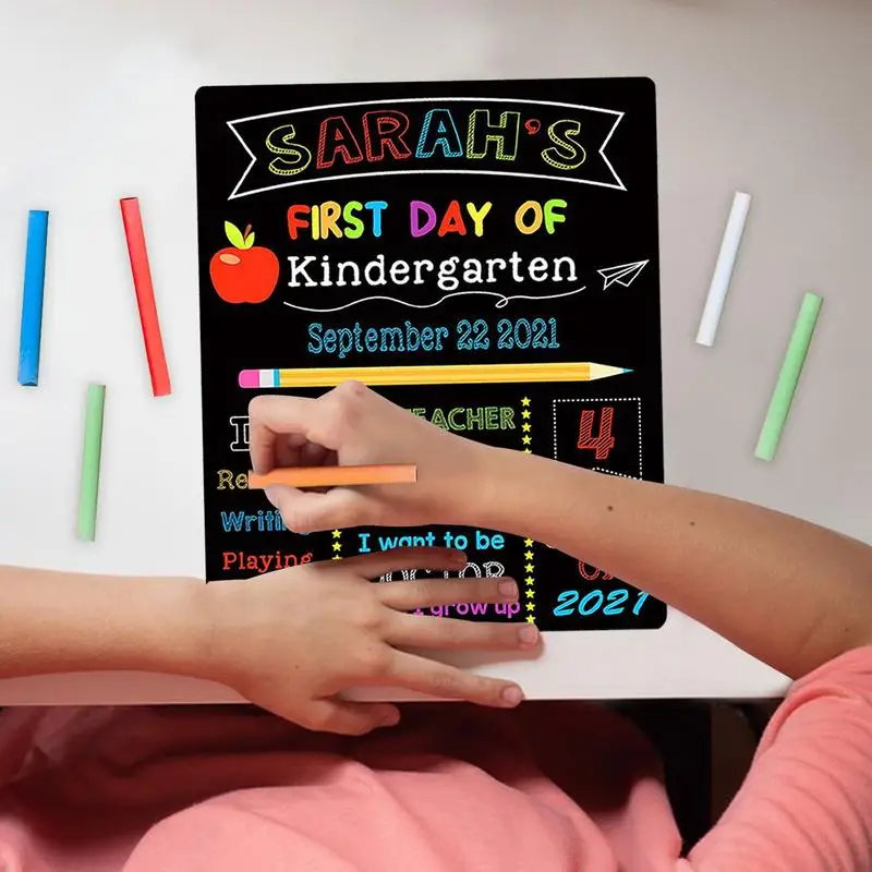 First Day Of School Sign First Day Of School Chalkboard Sign Double Sided Back To School Board Photo Prop For Kids Girls Boys