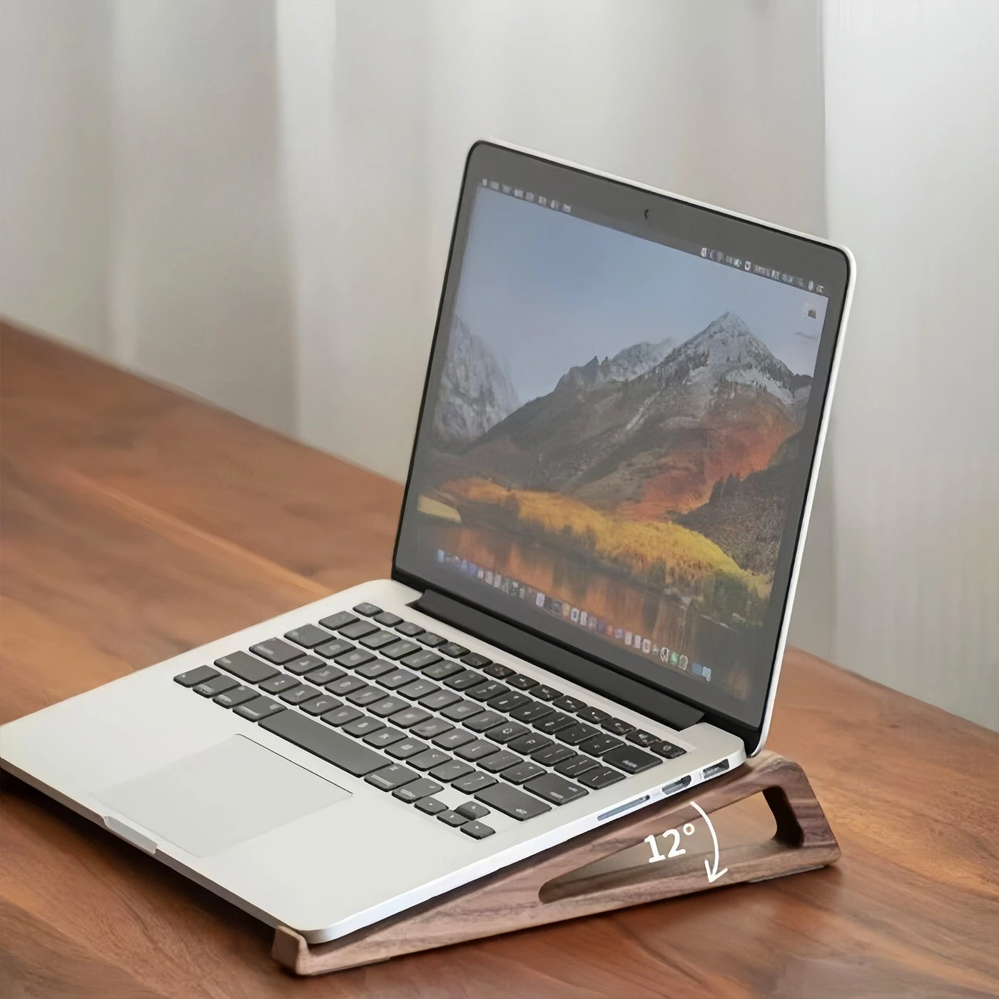1 Pair Wooden Vertical Laptop Stand Adjustable Dual Slot Notebook Cooling Desktop Holder Space Saving Gaming Laptop Dock