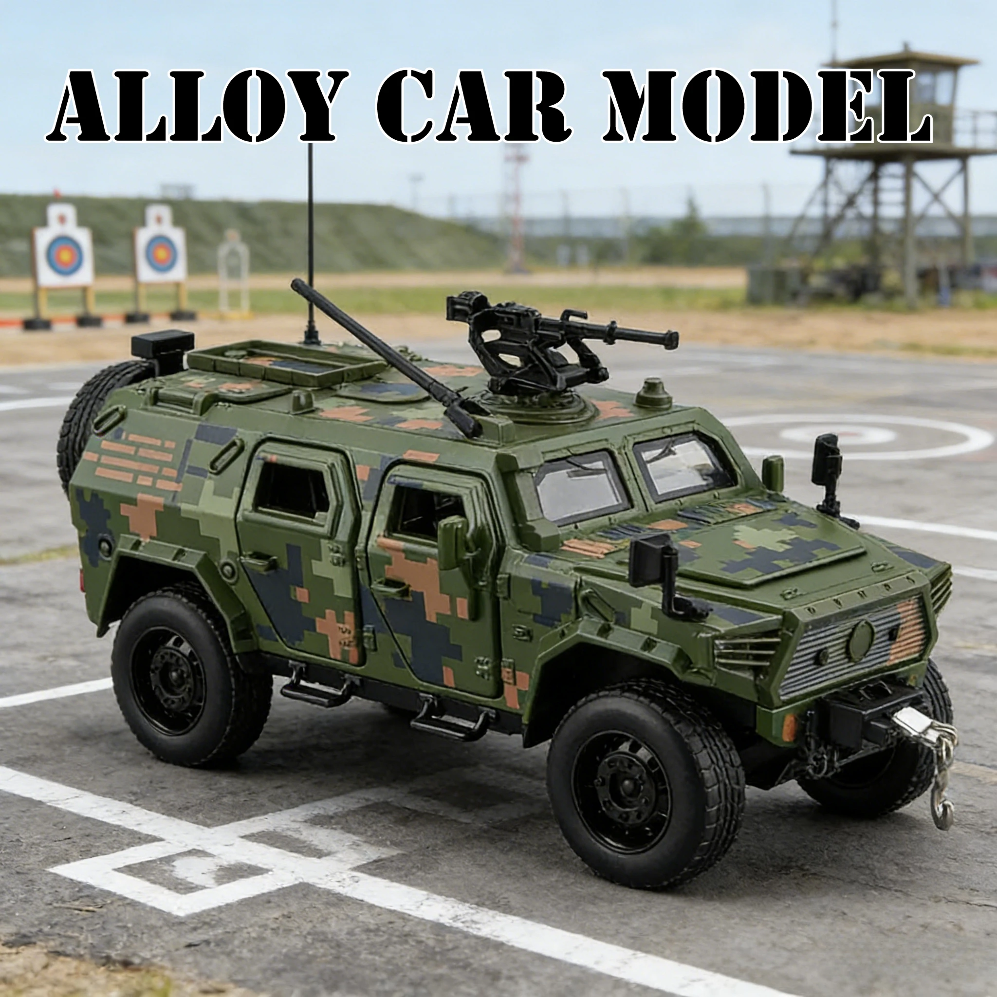 Modelo de aleación de guerrero Dongfeng 1:32, coche blindado todoterreno, juguete para regalo para niños, modelo de coche de aleación fundido a presión coleccionable