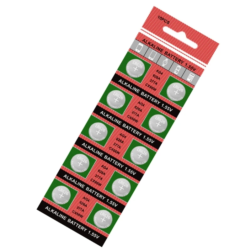 AG4 377 LR626 Button Coin Cell Batteries Durability Button Batteries for Daily Use Stable Voltages for Small Electronics