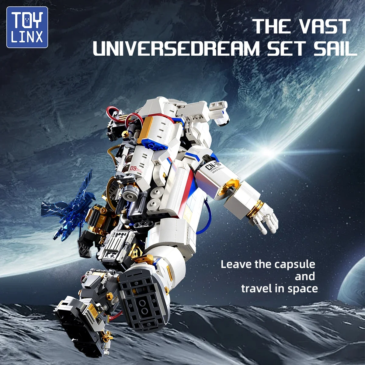 Kits de bloques de construcción de gran astronauta, 1469 Uds., explorador espacial, modelo de astronauta, juguete educativo de ensamblaje STEM para entusiastas del espacio