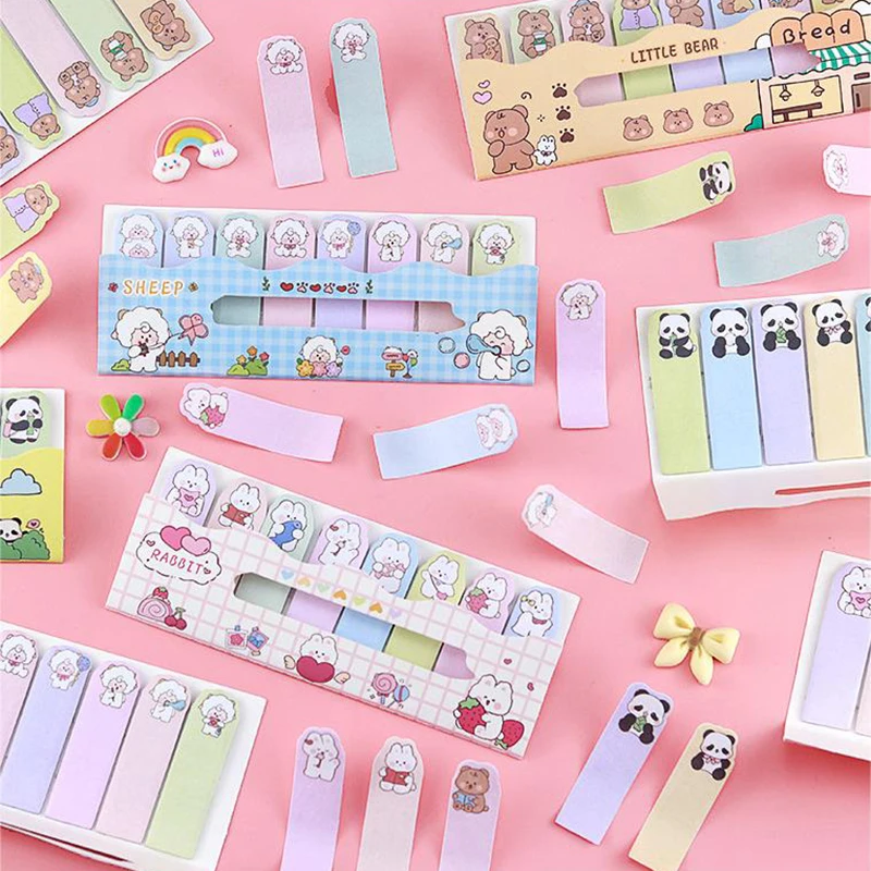 120Pcs Cartoon Animal Memo Pad Sheets Sticky Notes To Do List Planner Stickers Decor Office Cute Learning Memo Bookmark Paste
