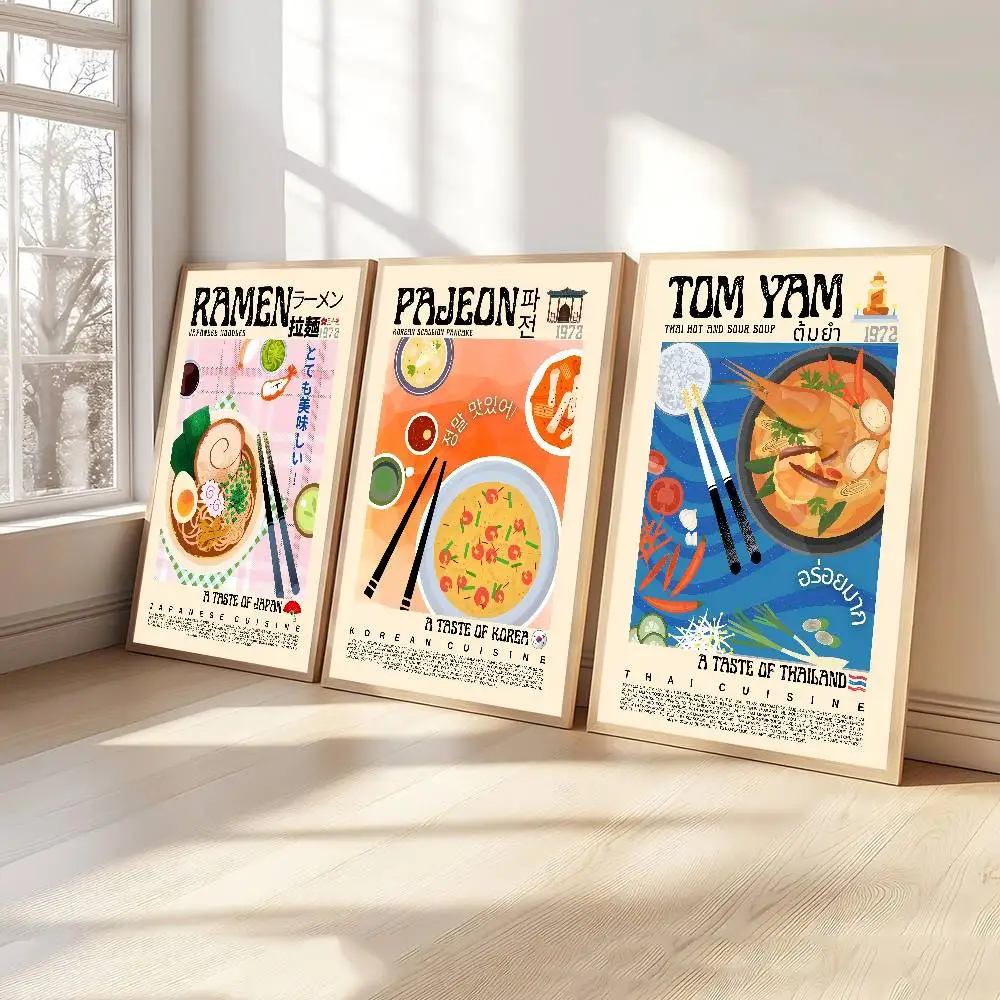 Pósteres adhesivos de película de comida, pegatina de papel Kraft Retro, bricolaje, habitación, Bar, cafetería, arte estético, pintura de pared