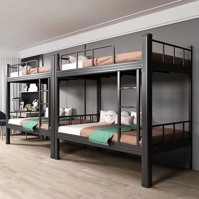 

Новейшие цельнометаллические железные кровати для строительных площадок, двухъярусные кровати для общежитий рабочих, для взрослых, с лестницами