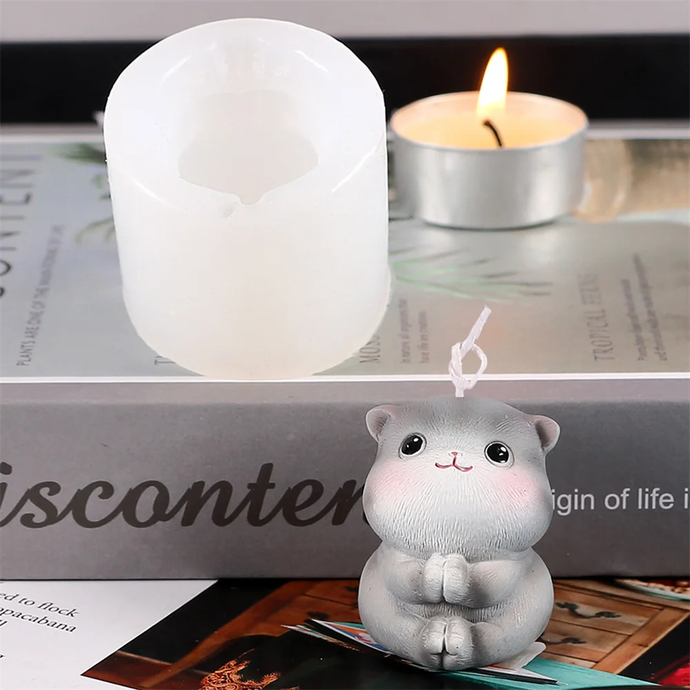 Cute Cat Shape Silicone Mold Candle Soap Liquid Mould Aromatherapy Candle Mold Handmade DIY Clay Crafts Mould Tool