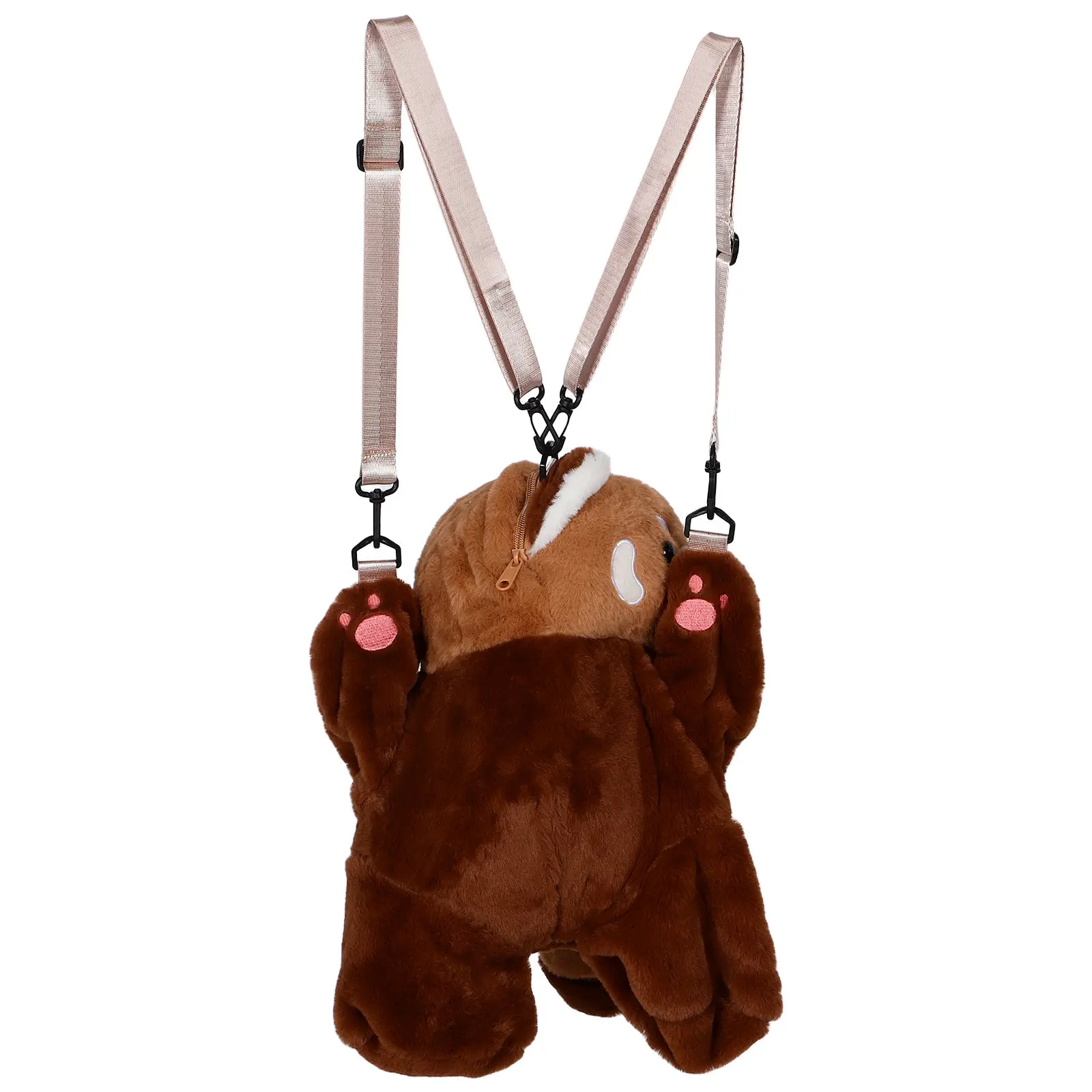 

1Set Red Panda Backpack Cute Stuffed Casual Outings Hiking Bag for Women Teens Soft Small Shoulder Carry