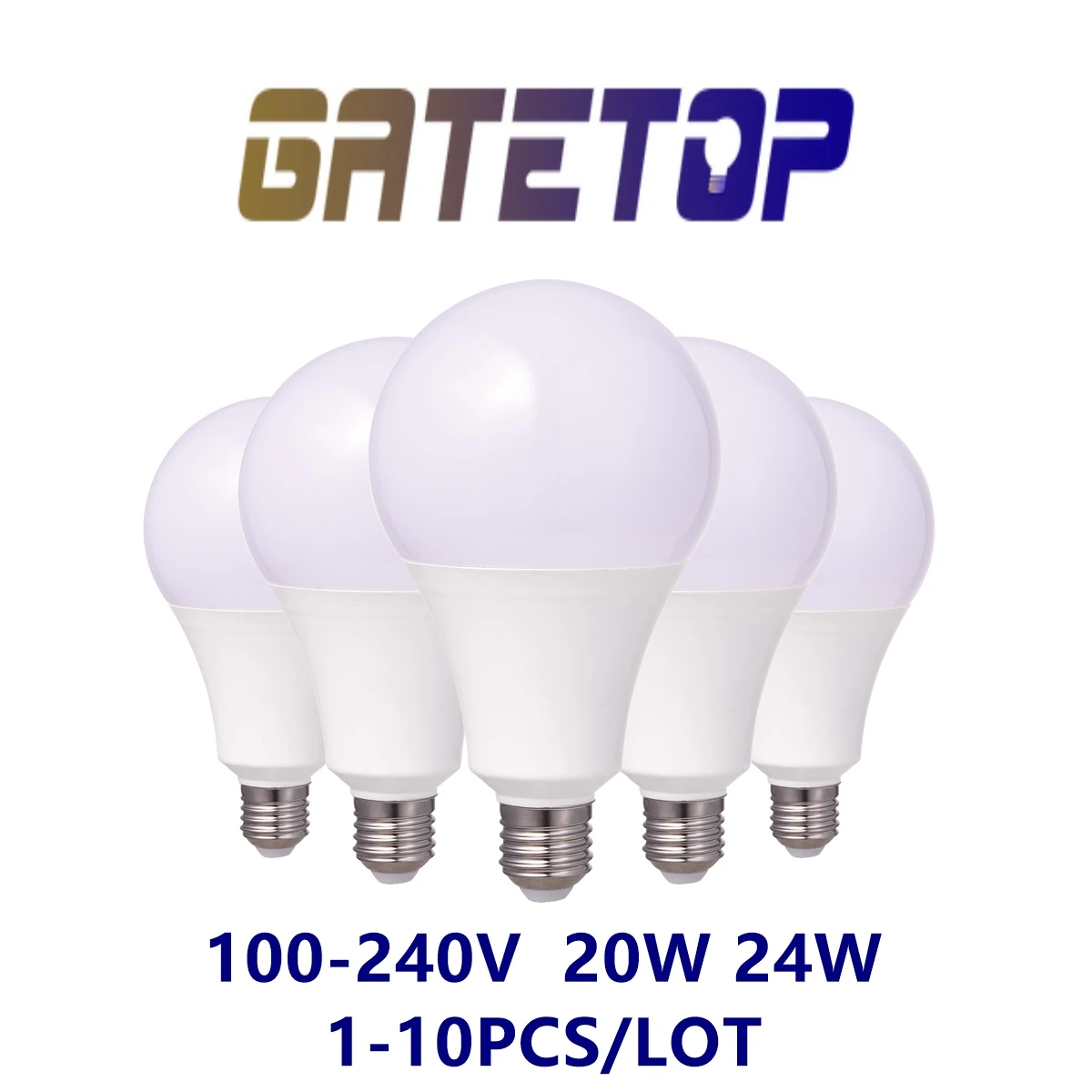 

1-10PCS LED high power bulb A80 AC100V-240V E27 B22 20W 24W high light efficiency no strobe suitable for mall home lighting