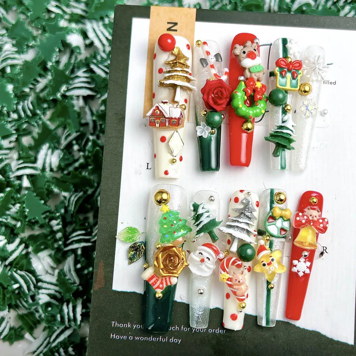 50Pcs Cute Cartoon Christmas Tree Nail Art Decorations Creative Resin Christmas Nail Charms Handmade DIY Crafts Accessories - Image 4