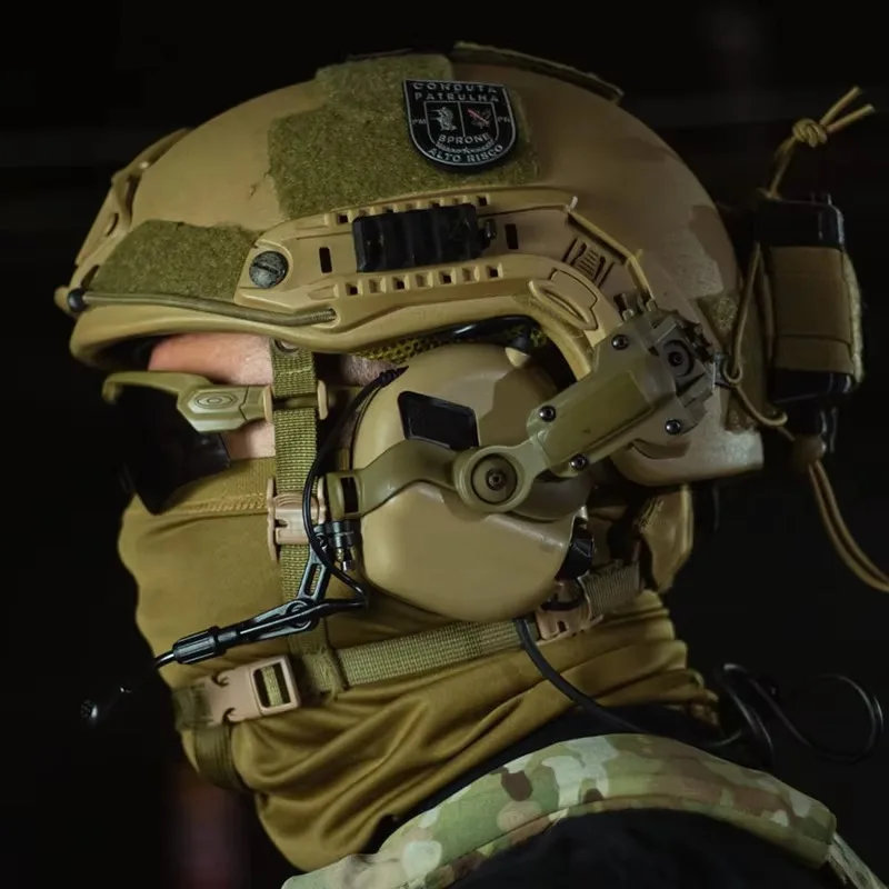 EARMOR M32 PLUS Outdoor Tactical Headset - Electronic Helmet Headphones with FAST Helmet ARC Rail Adapter for Hunting & Shooting