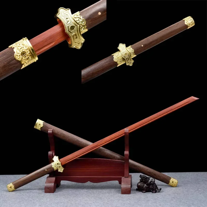 99 سنتيمتر الماهوجني اليدوية تانغ هنغداو مع سكين خشبي مغمد ممارسة سكين رسم السيف التدريب الدعائم #1