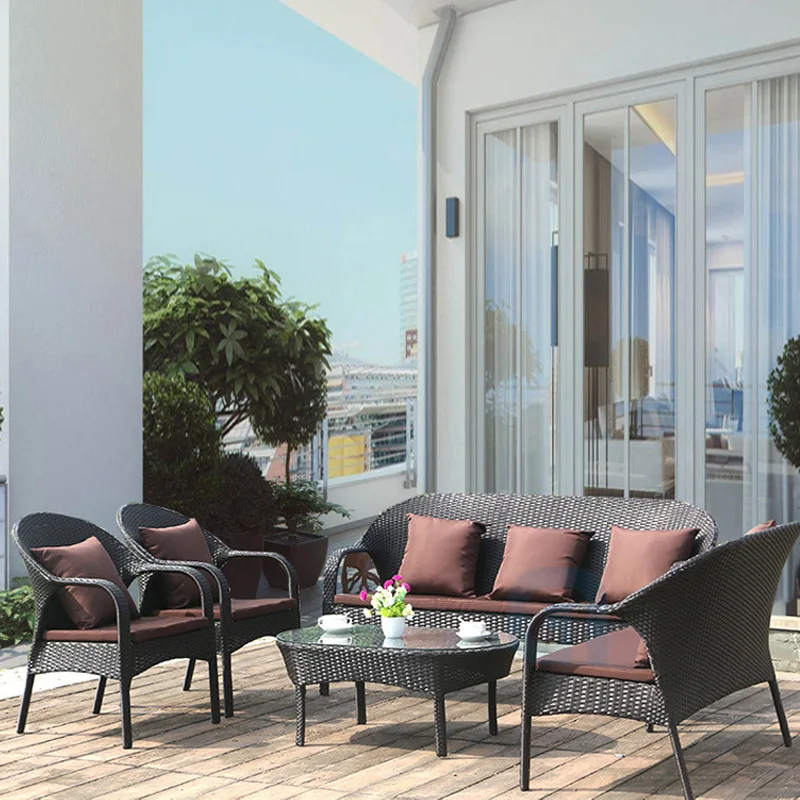 

Villa Outdoor Furniture Table and Chair Patio Balcony Rattan Chair Modern Creative Outdoor