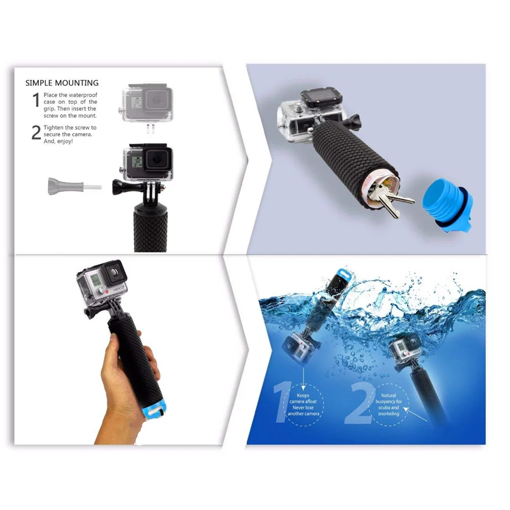 Impugnatura Galleggiante per F - Action Camera Floating Handle Grip recensione e prezzo